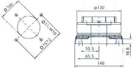 Technische Zeichnung: Deckenflansch