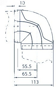 Technische Zeichnung: 90°-Eckverbinder