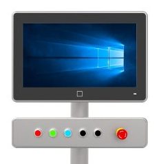 15,6-Zoll-Tragarm-Edelstahlmonitor mit KVM